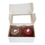 Cupcake Duo Ecru: 1x romper koper, 1x romper pinkstone en 1 paar witte sokken