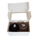 Cupcake Duo Ecru: 1x romper zwart, 1x romper donkergroen en 1 paar lichtgrijze sokken