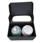 Cupcake Duo Zwart: 1x romper stonegreen, 1x romper wit en 1 paar witte sokken