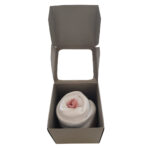 Cupcake Mini Grijs: 1x romper wit en 1 paar roze sokken